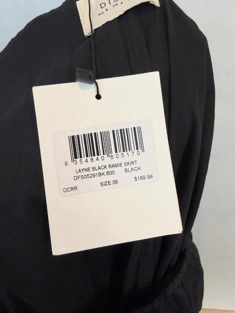 DISSH Women's Layne Black Ramie Skirt Size 4 Elastic Waist Maxi Length NWT $169 - Picture 4 of 7